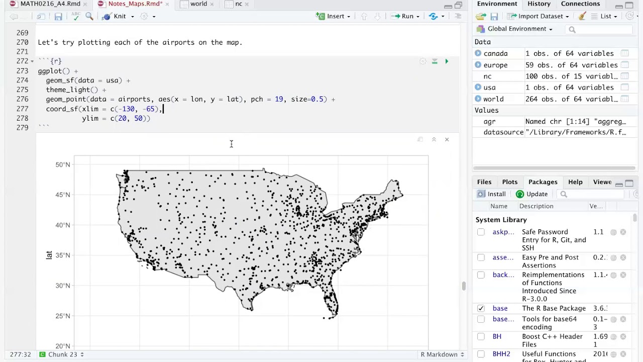 Maps - library(rnaturalearth), adding points