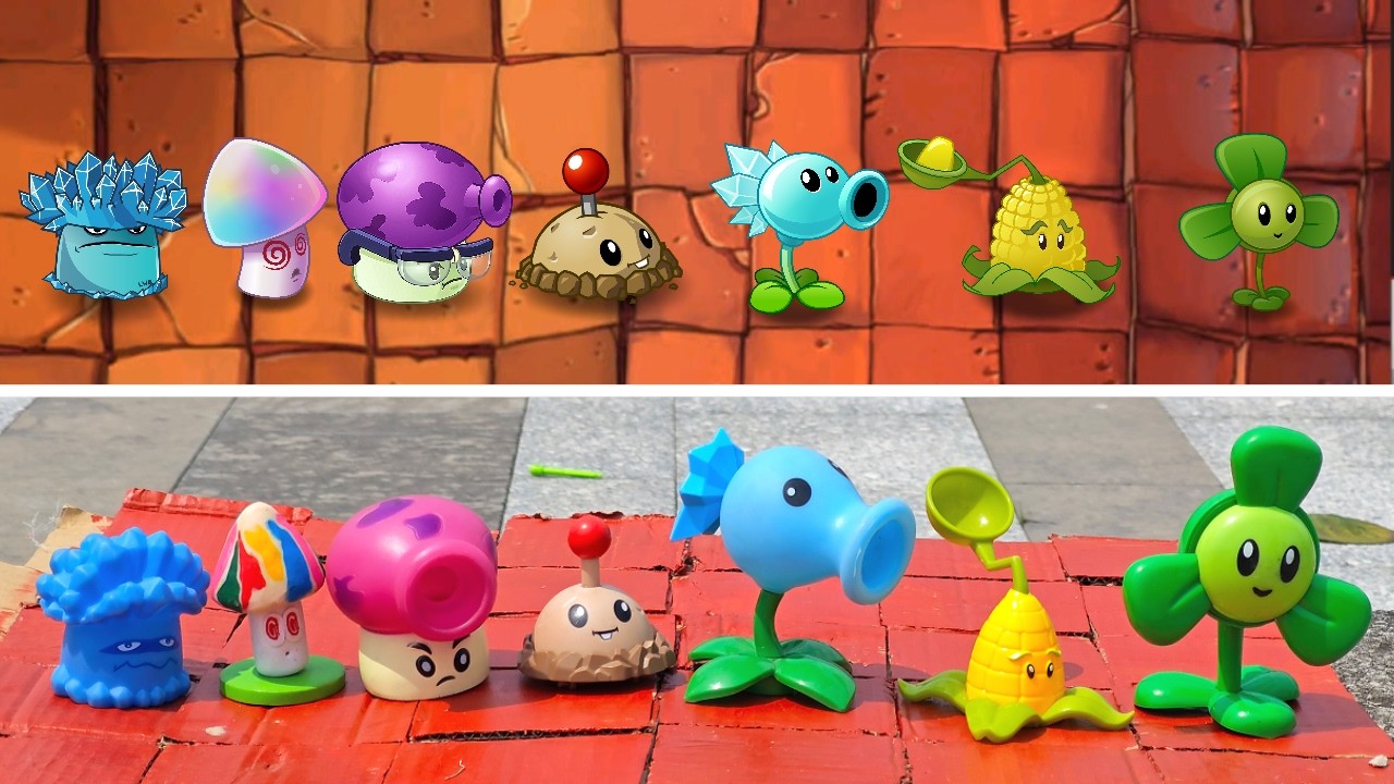 PLANTS VS ZOMBIES:TOY VS GAME.(ROOF BATTLE).
