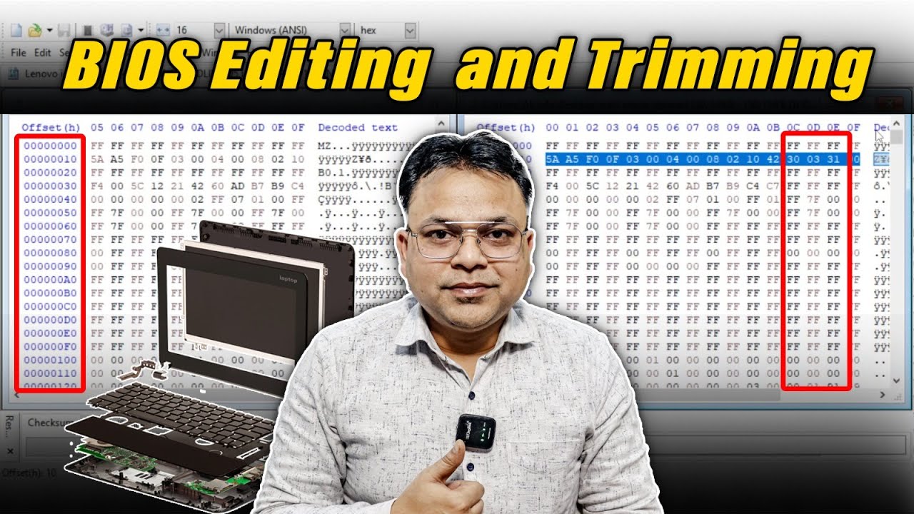 Bios Editing  And Trimming in laptop mother board #hexeditor #biostrimming #biosediting #AKinfo