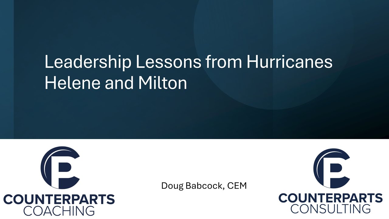 Leadership lessons from Hurricanes Helene and Milton