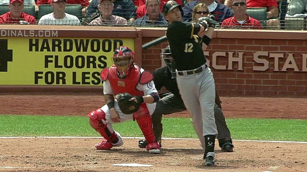 Barmes launches a two-run shot to left field