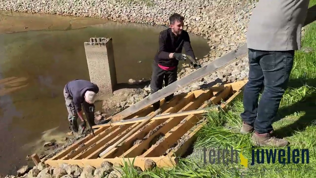 Saisonvorbereitung - Wir erstellen eine Betontreppe im Naturteich, Koizucht, Koifarm