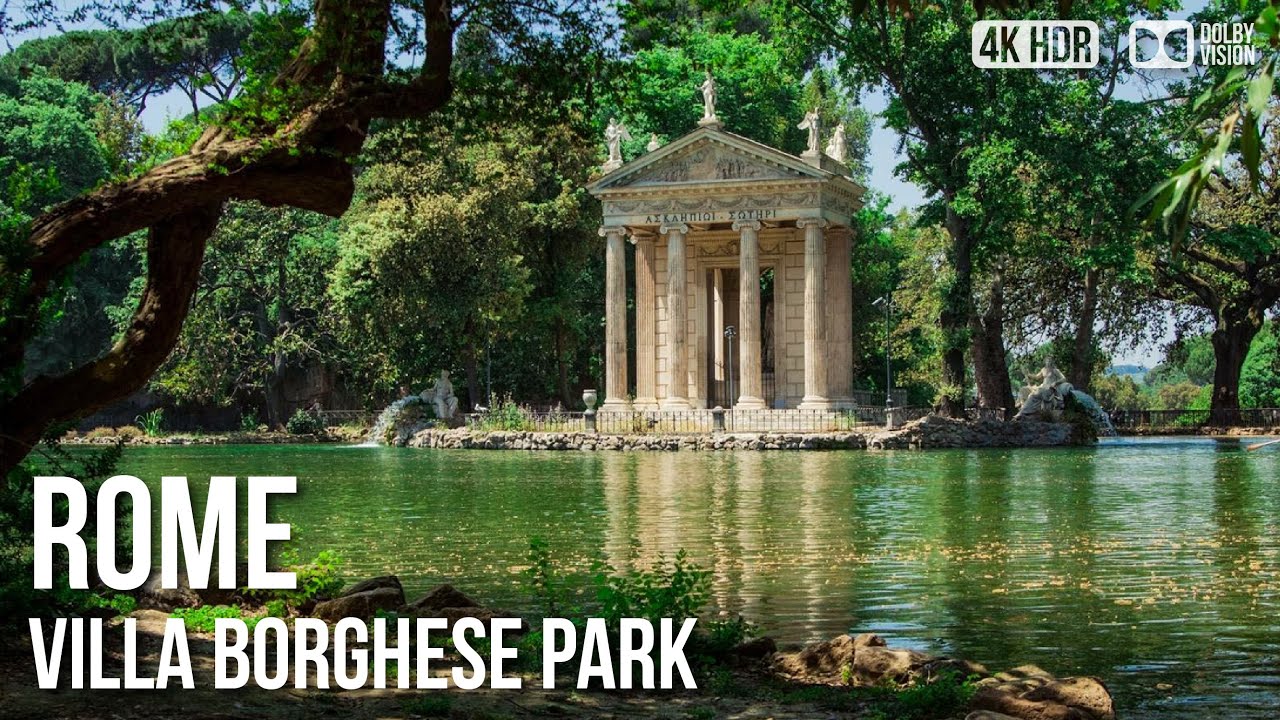Villa Borghese Gardens and Park, Former Outskirts Of Ancient Rome - 🇮🇹 Italy - 4K Walking Tour