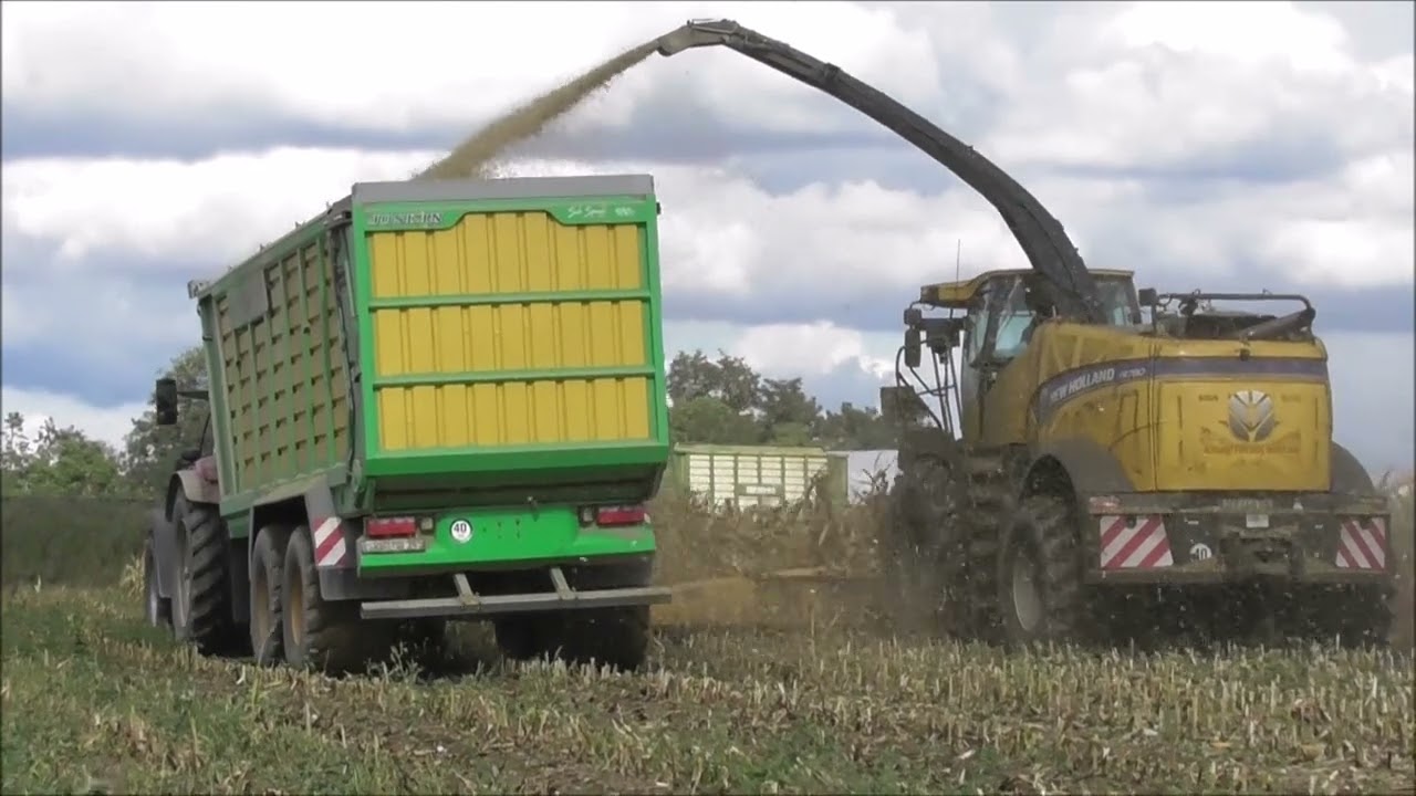Mais häckseln 2022 für Jordans Milchhof mit New Holland FR780 und John Deere 9700i