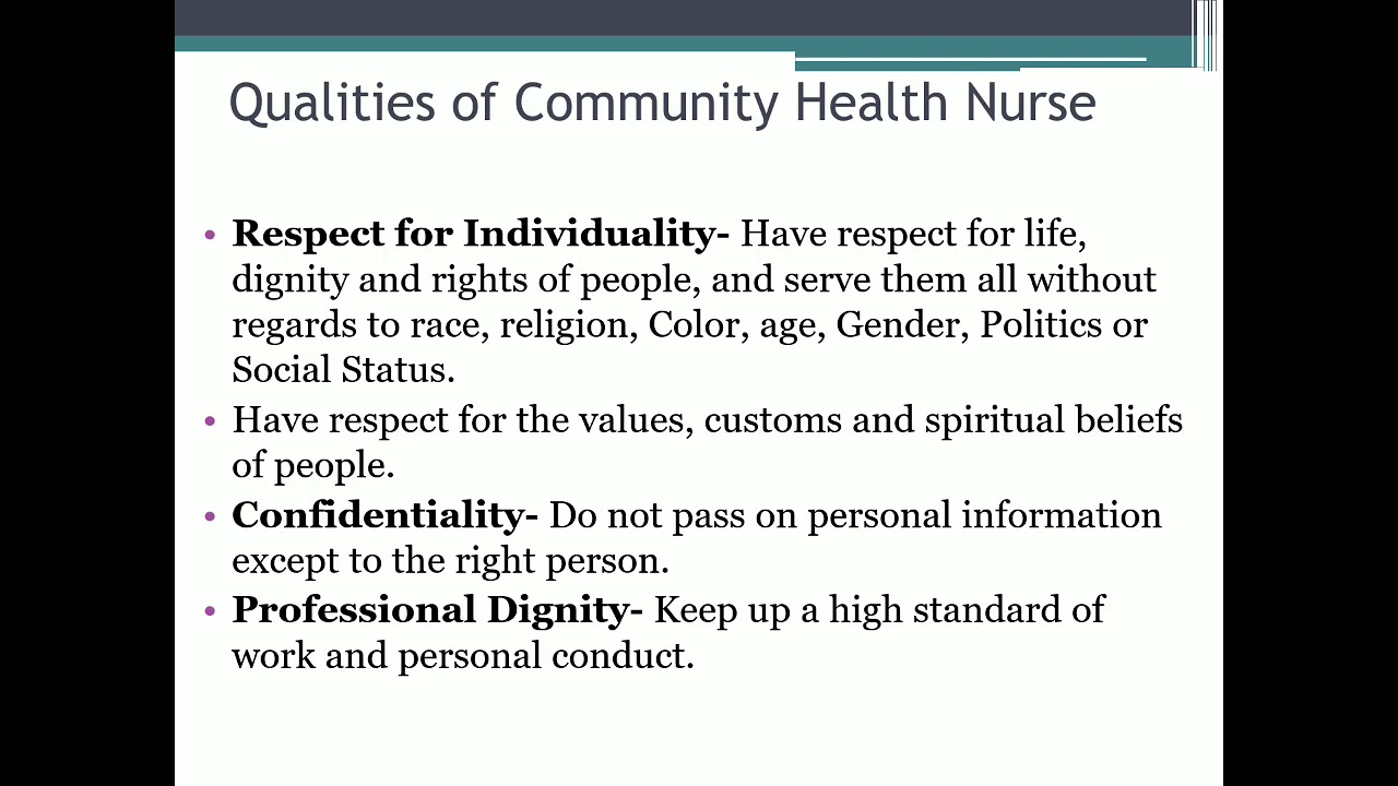 Revision Unit 2Community Health Nurse  Qualities, Roles and Functions