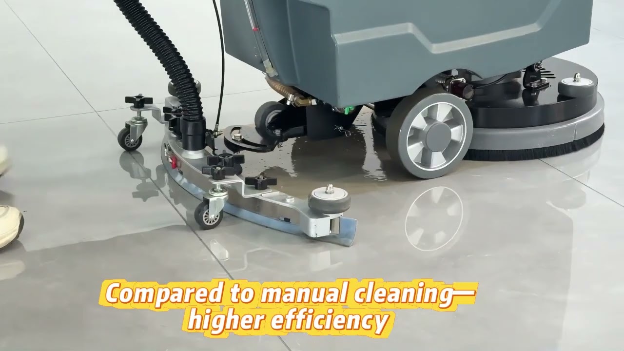 Walk-behind floor scrubbers, suitable for shopping malls, hospitals, and factories.