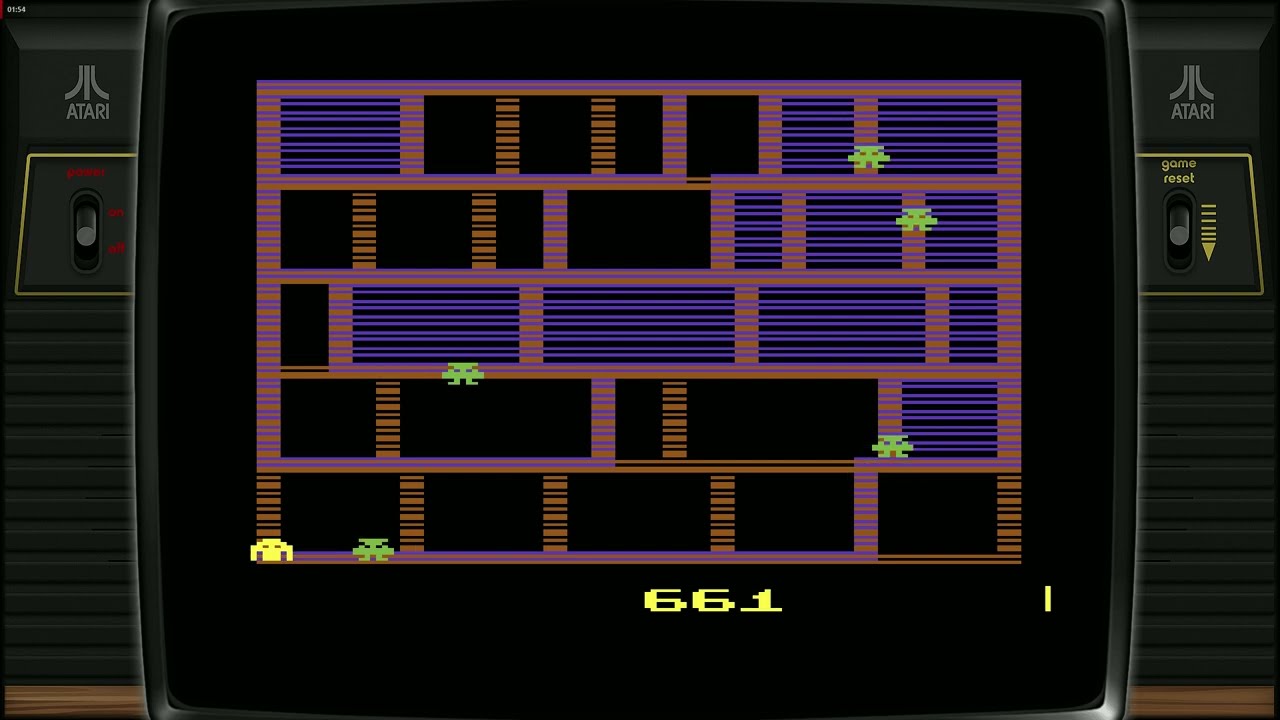 Amidar (Atari 2600) Gameplay &ndash; Classic Grid-Capture Maze Action!