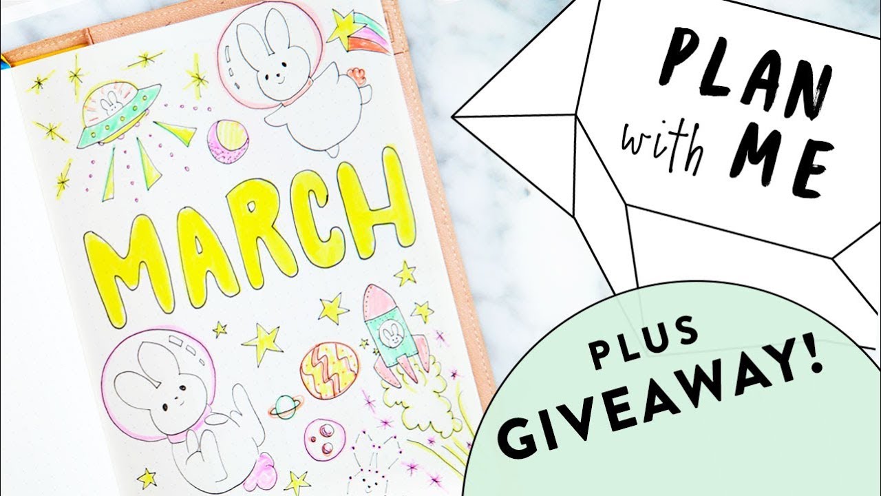 2018 MARCH Bullet Journal Update + GIVEAWAY! | Plan with Me MARCH Bujo Flip Through | Miss Louie