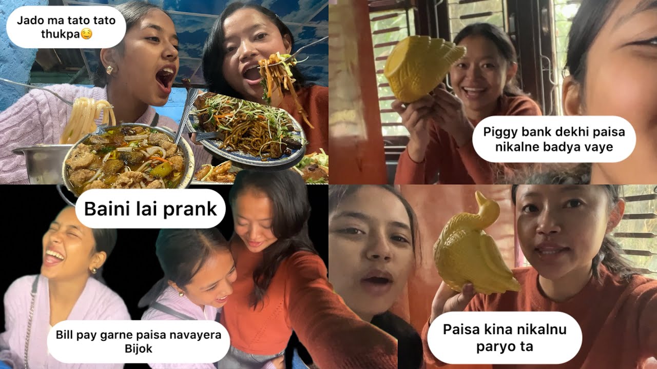First prank baini lai😂paisa pay garda paisai navaye paxi runu nahasnu vayo😅jado ma tato tato thukpa🤤