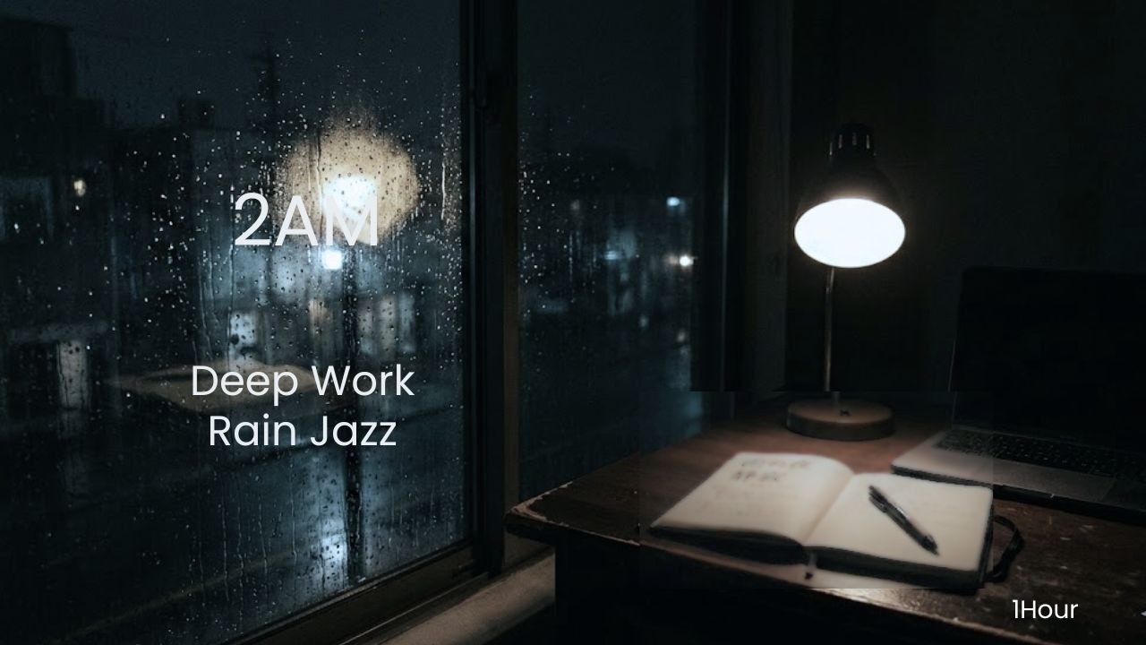 2AM Deep Work – Rainy Jazz with Soft Vocals | Midnight Focus Music (1 Hour)