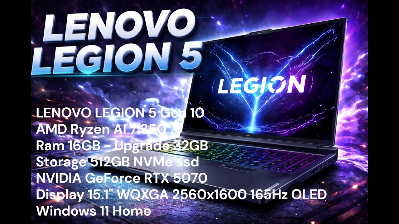 LENOVO LEGION 5 Gen 10 - Unboxing - Disassembly - Ram Upgrade