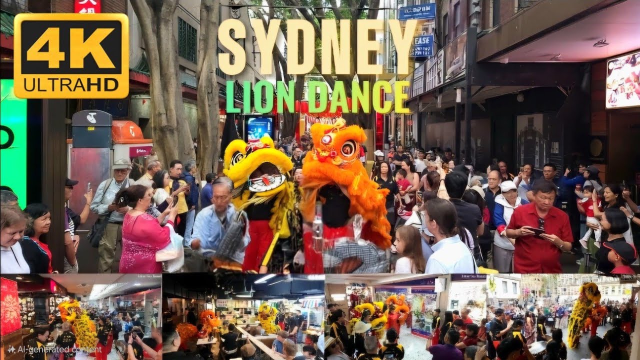Spectacular Lion Dance in Sydney's Chinatown Lunar New Year 2025 悉尼唐人街農曆大年初一舞獅賀新嵗 #liondance #新年 #舞狮