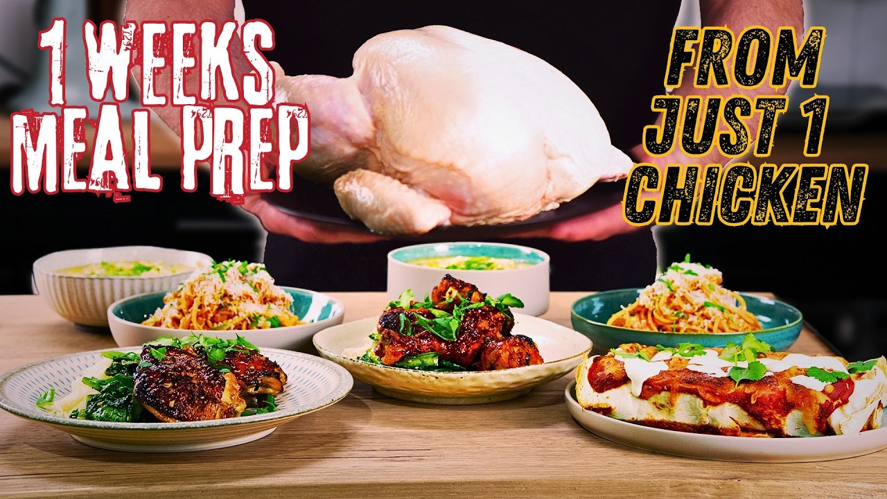 7 Meals, 5 recipes, a whole weeks Meal prep from Just 1 Chicken!
