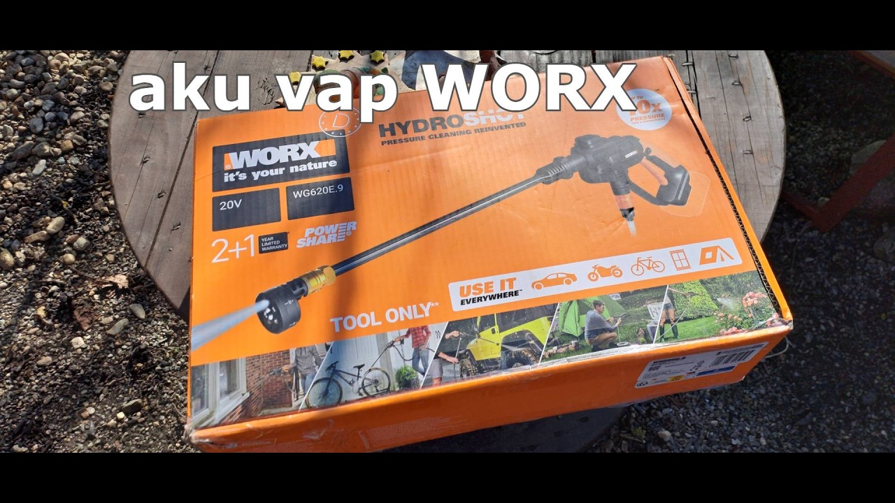 Aku tlaková myčka WORX a jarní postřik stromků.