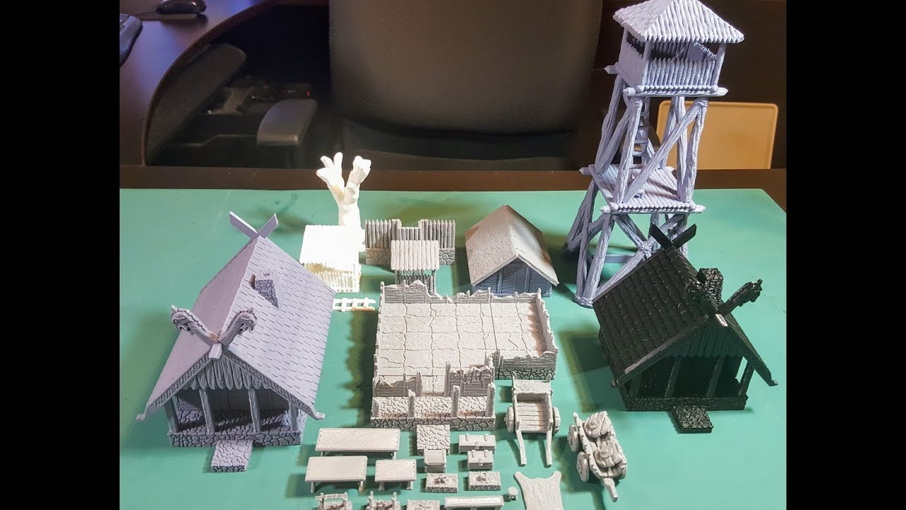3d Printed:  Fantasy Viking Village - Terrain 4 Print KickStarter Showcase