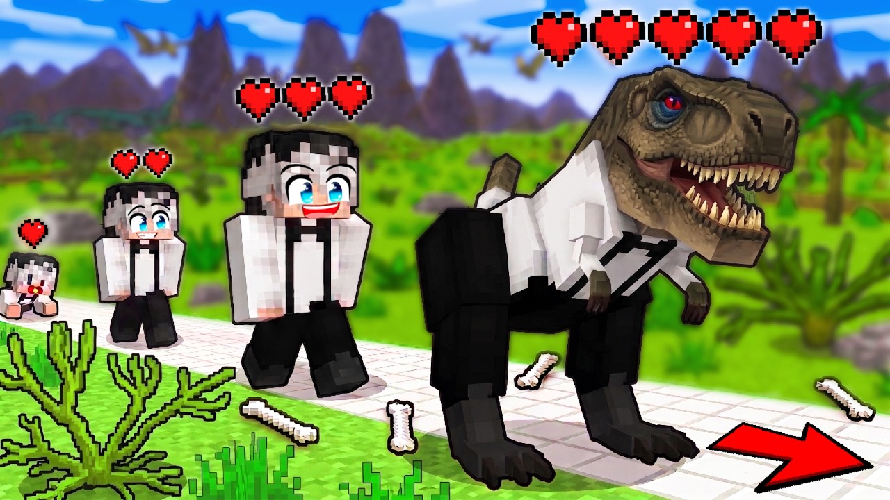 Evolutia unui T-REX pe Minecraft...