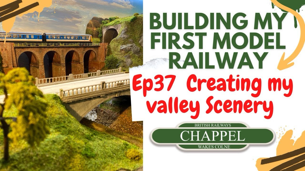 37 Building my first model railway -  Painting my rock face and applying static grass