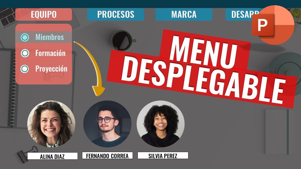Como hacer  un  MENU DESPLEGABLE en POWERPOINT para tus PRESENTACIONES.  Original y fácil.