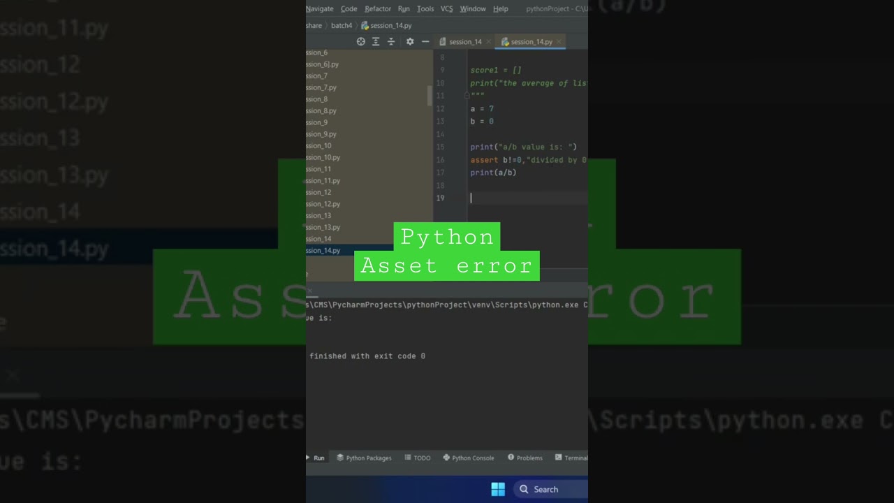 Assert in python #python #assert