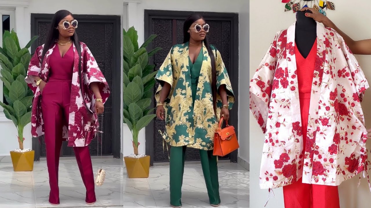 HOW TO CUT & SEW THIS RICH ANTY VIBES KIMONO SET WITH DRAWSTRINGS. Detailed tutorial