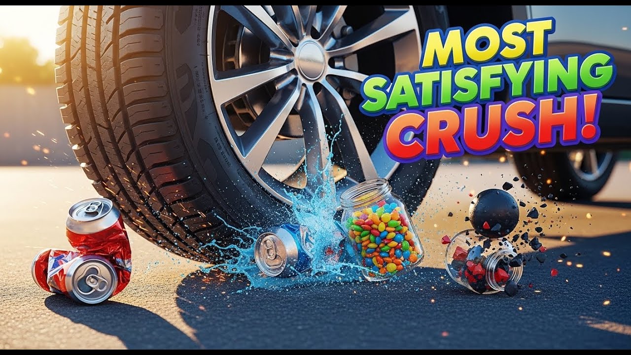 “ASMR Car Tire Crushing Objects – Most Satisfying Crushing Videos”
