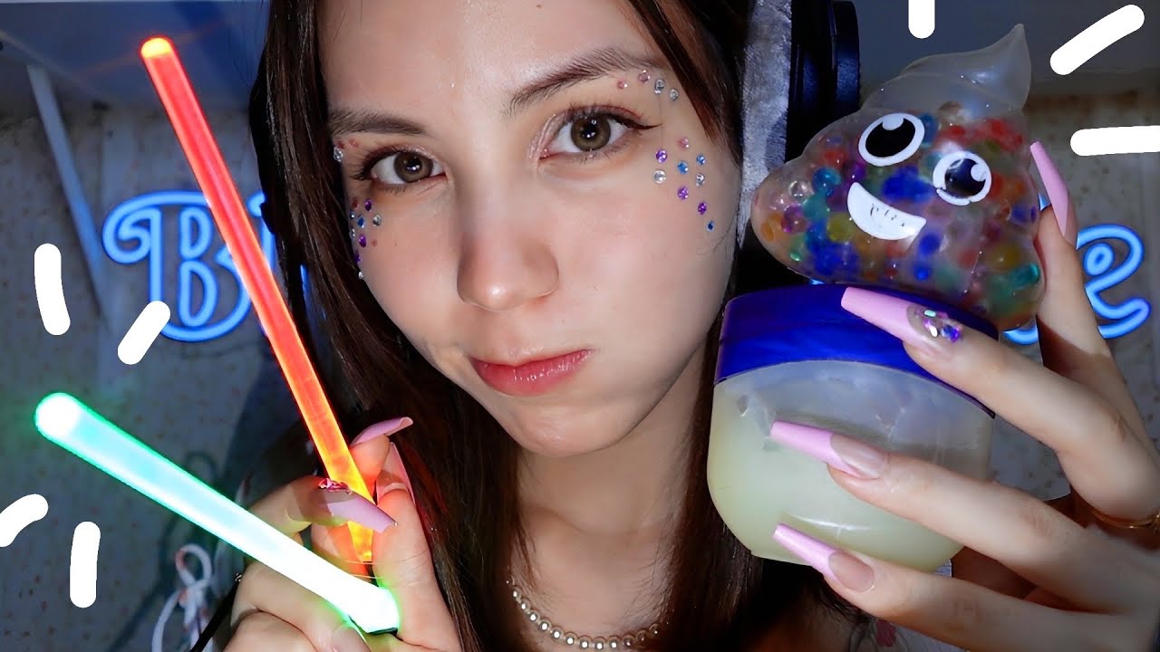(Японский ASMR с субтитрами) Мои любимые ASMR-триггеры💙 длинные ногти💅