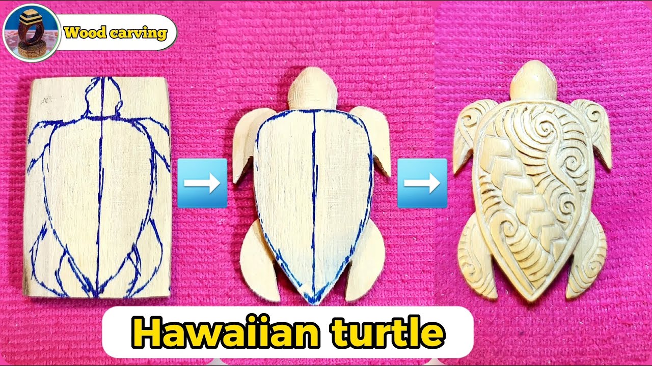 Carve Hawaiian turtles on wood.#woodcarving #necklace #turtle #woodworking #hawaii