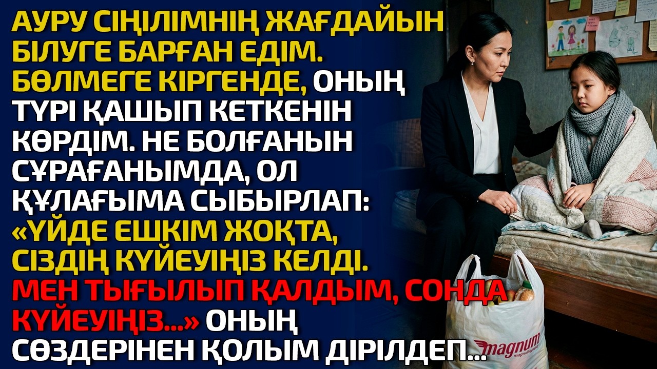 АУРУ СІҢІЛІМНІҢ ЖАҒДАЙЫН БІЛУГЕ БАРҒАН ЕДІМ. БӨЛМЕГЕ КІРГЕНДЕ, ОНЫҢ ТҮРІ ҚАШЫП КЕТКЕНІН КӨРДІМ. НЕ