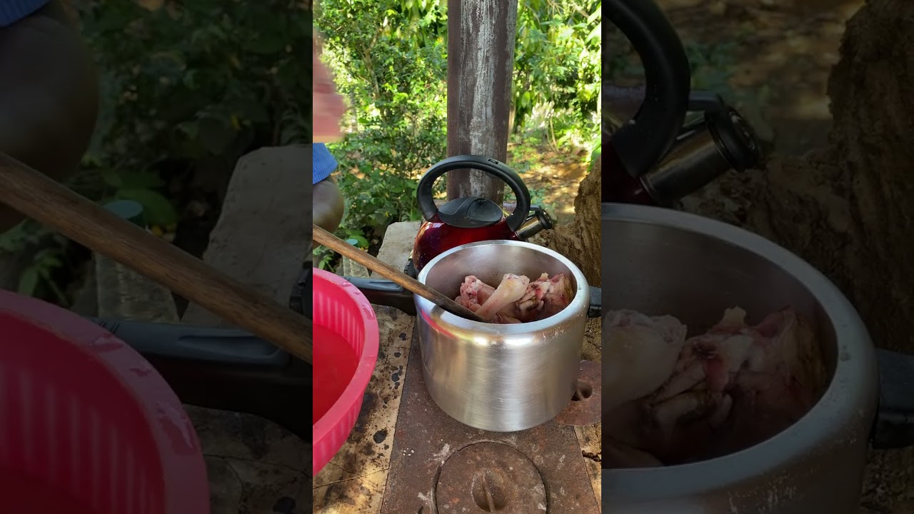 Nosso Almoço na Roça foi Frango com Polenta!