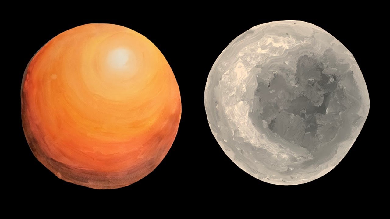 Painting 3D Spheres: Planets & Moon