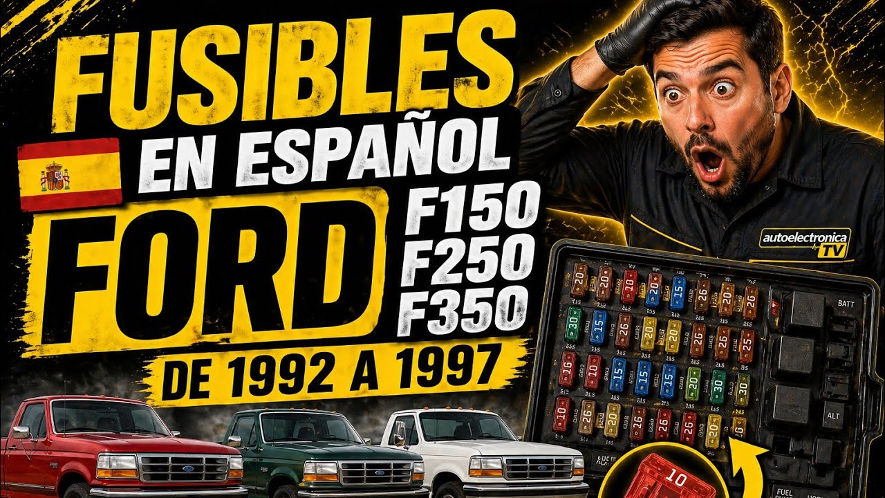 fusibles en español de ford f150 f250 y f350 de 1992 a 1997