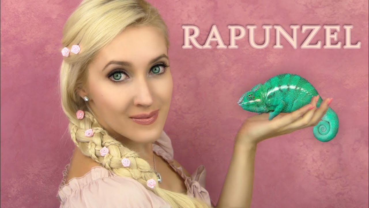 Rapunzel hair and makeup - 5 strand braid  tutorial | Tangled, If Disney Princesses were Real