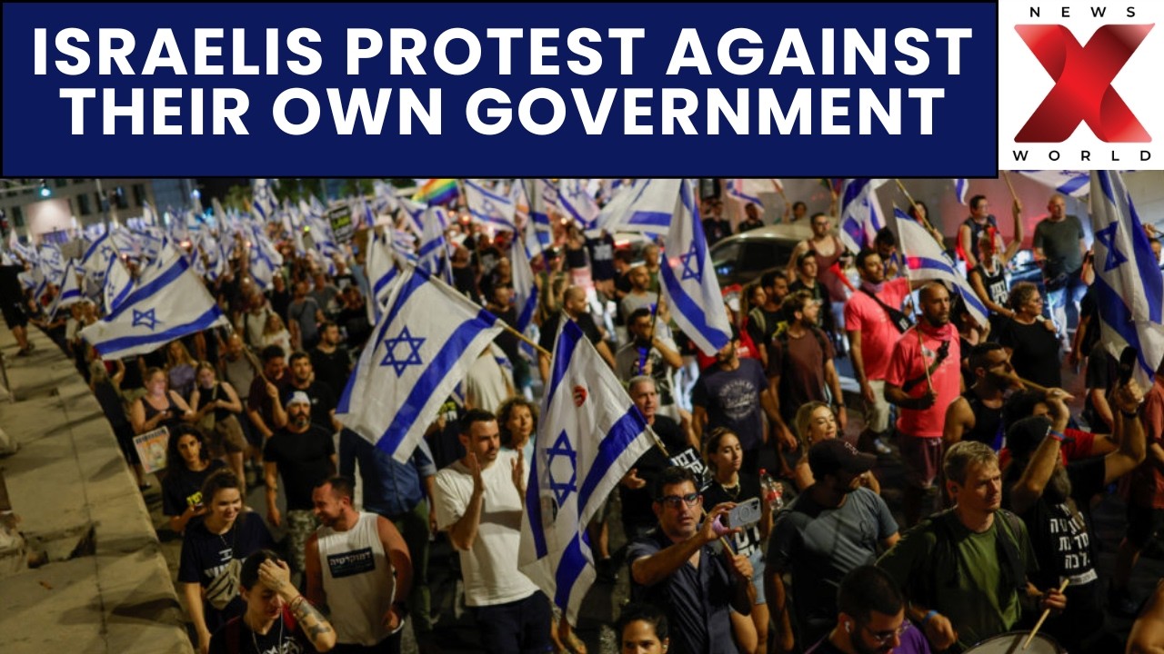 Tel Aviv sees massive protests opposing Israel strikes and US involvement | NewsX World