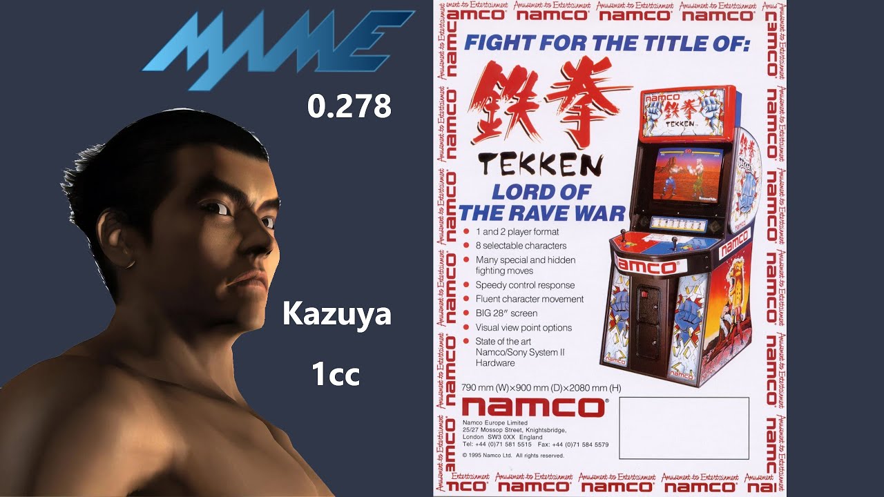 Tekken (Arcade) - Kazuya (Very Hard, 1cc, Outfit 2) MAME 0.278