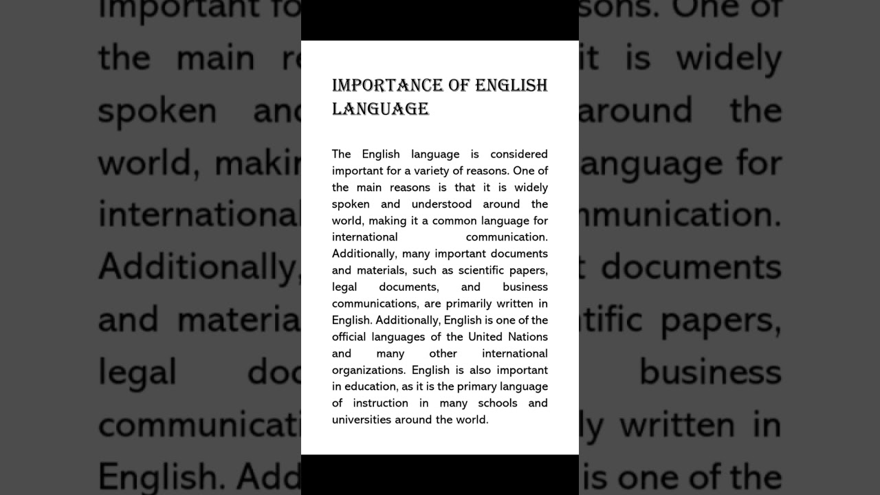 importance of English language #importance #english #language #englishlanguage