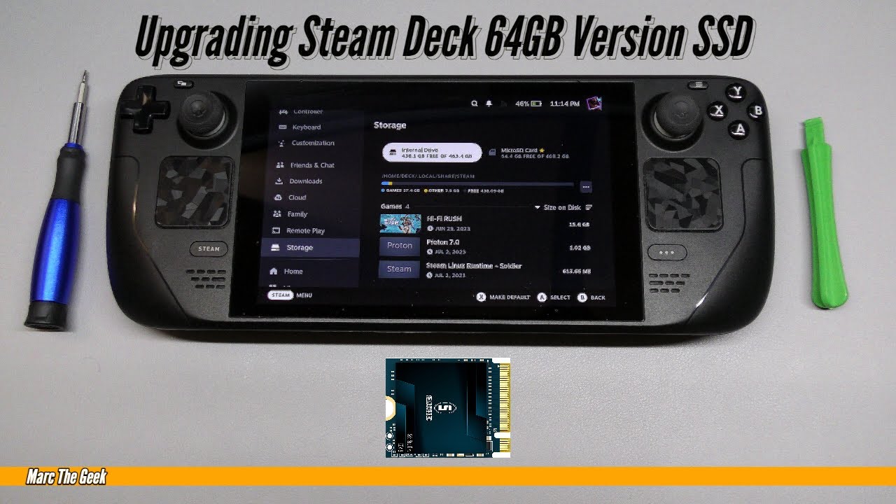 Наконец-то обновлю Steam Deck на SSD-диске на 64 ГБ
