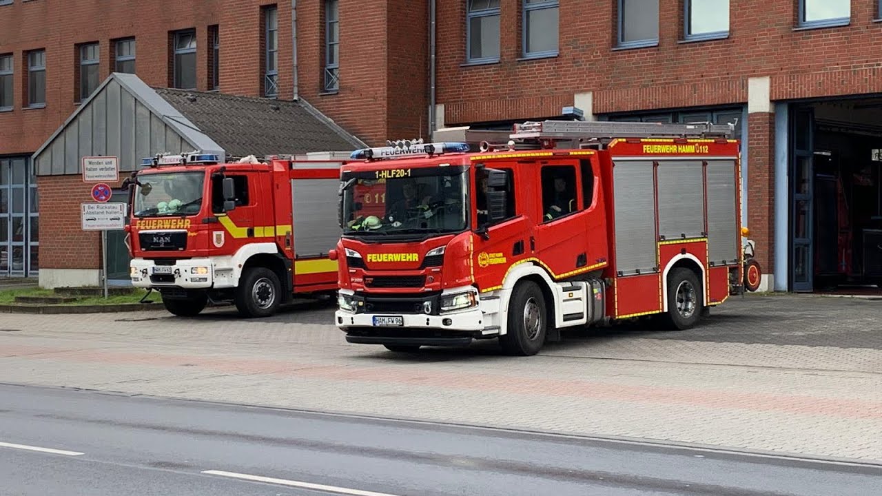 [2x Horngruß, RTW, etc ] Einsatzfahrten der Feuerwehr Hamm Wache 1 + 2