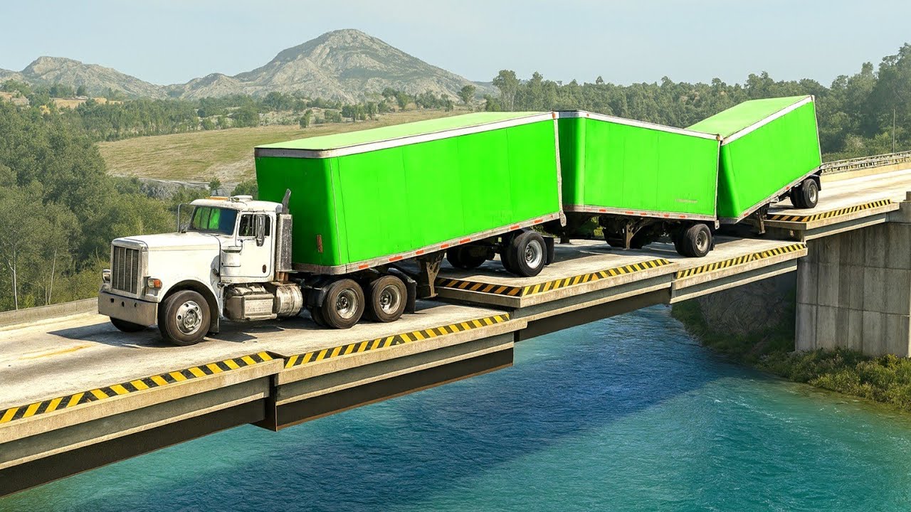 Car vs Trembling Bridge Challenge #3 in BeamNG Drive!