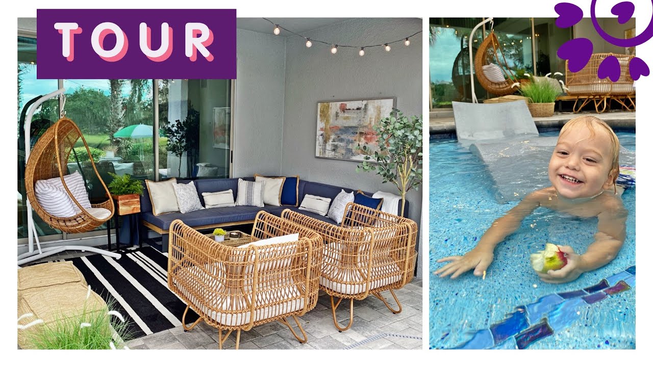 TOUR COMPLETO DA PISCINA E VARANDA DA CASA DE ORLANDO NA FLÓRIDA - FLÁVIA CALINA