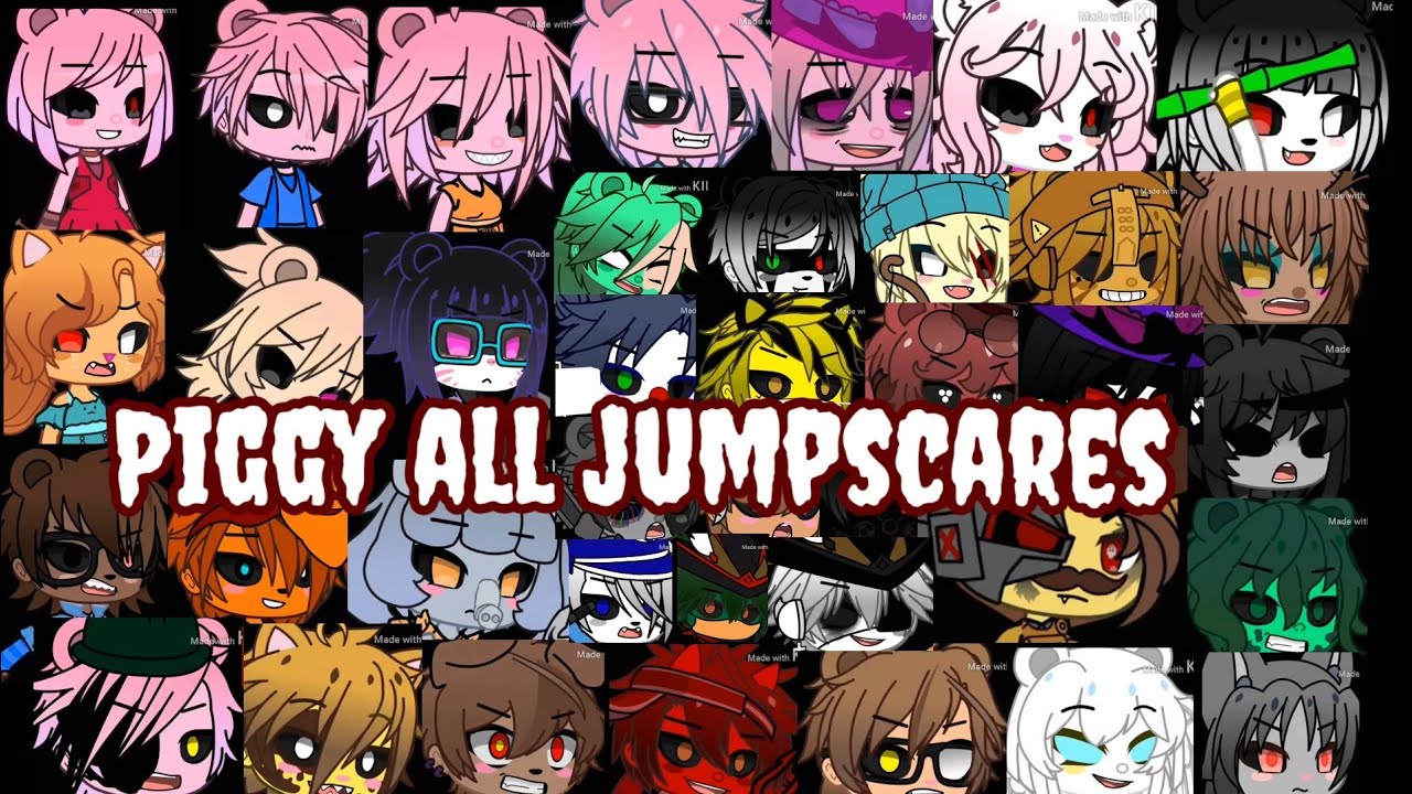 Piggy all jumpscares | gacha club version | (everybody)