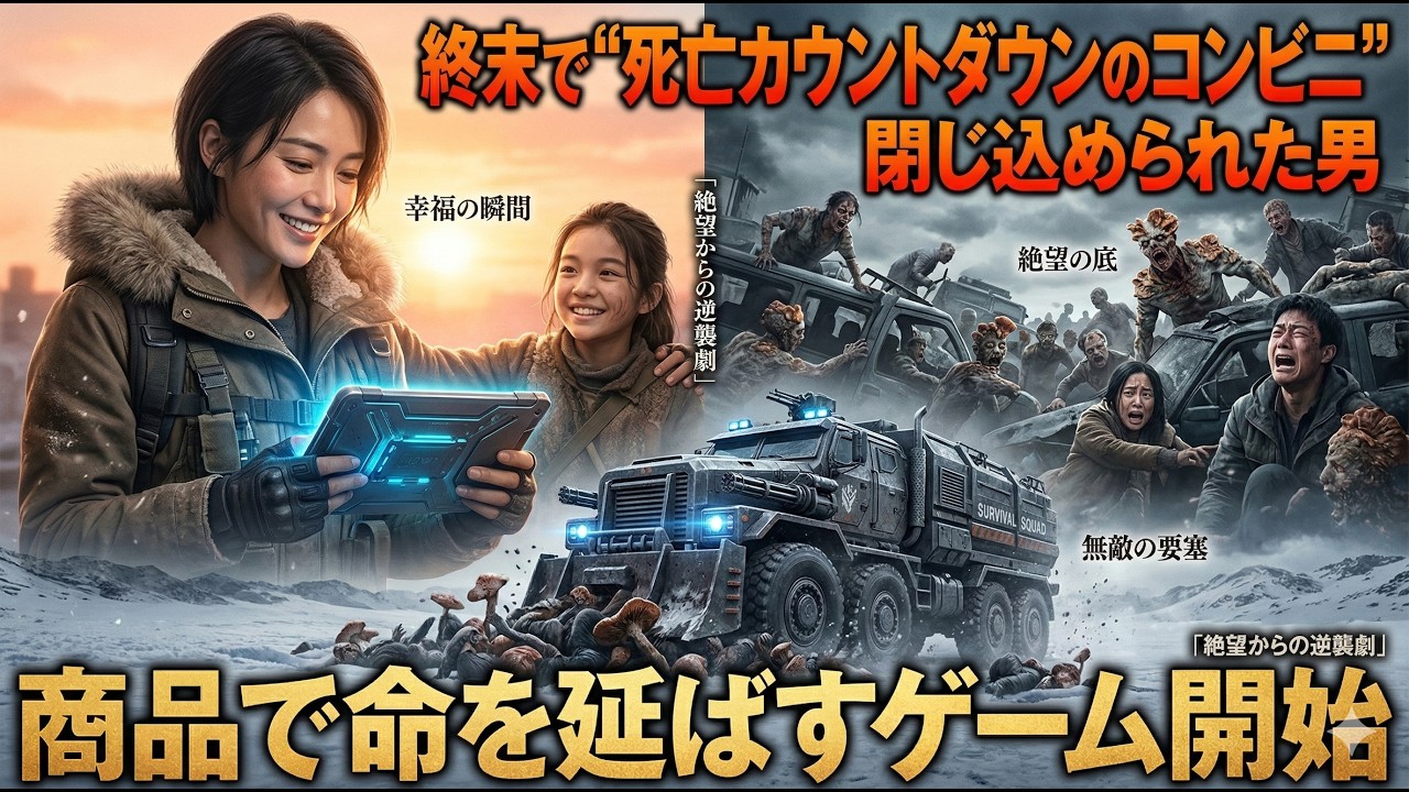 終末で“死亡カウントダウンのコンビニ”に閉じ込められた男、商品で命を延ばすゲーム開始