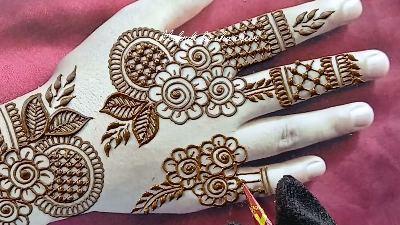 Mehndi tutorial easy step by step ll back side simple mehndi design ll 