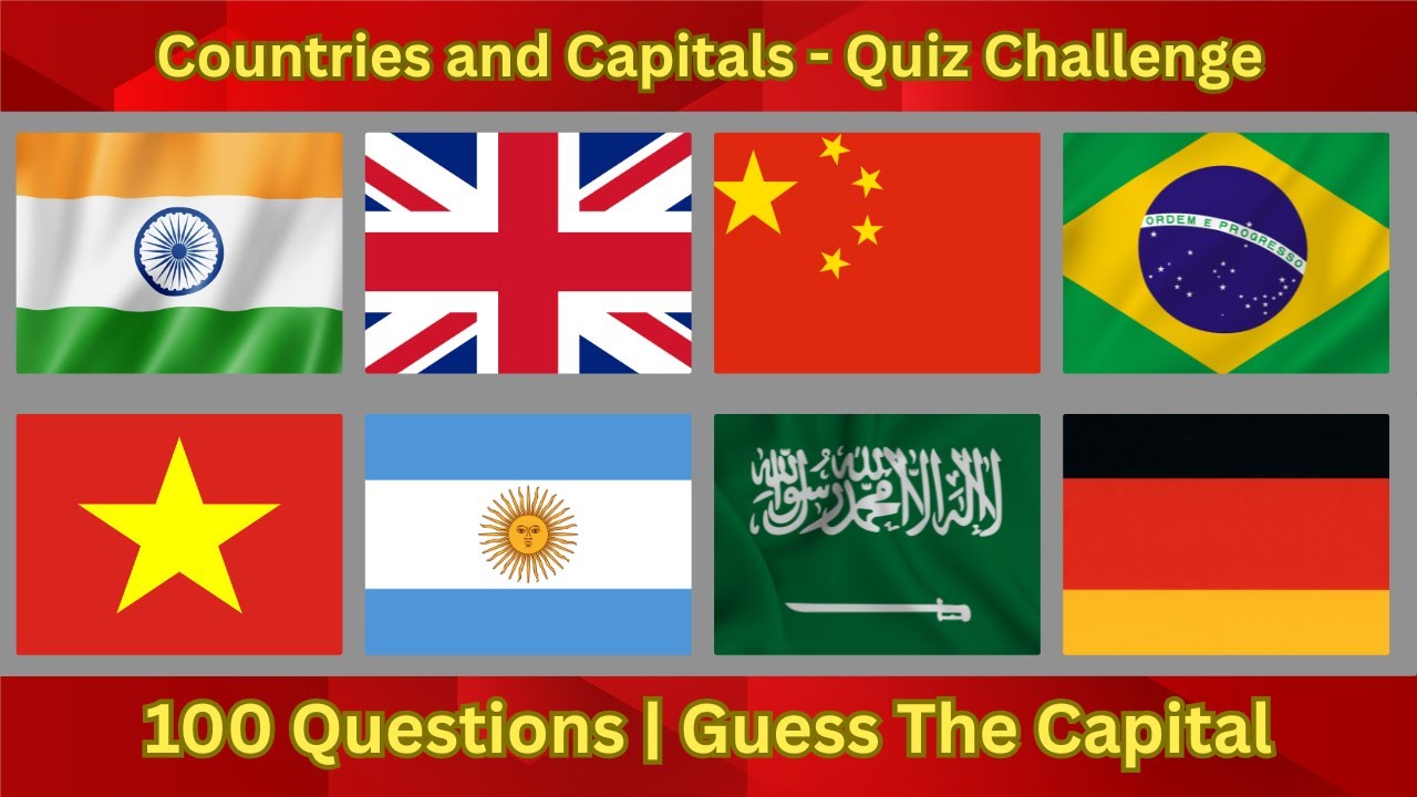 Country And Capitals Quiz 🧠 Guess the Capital of the Countries | 100 Geography Questions 🌍