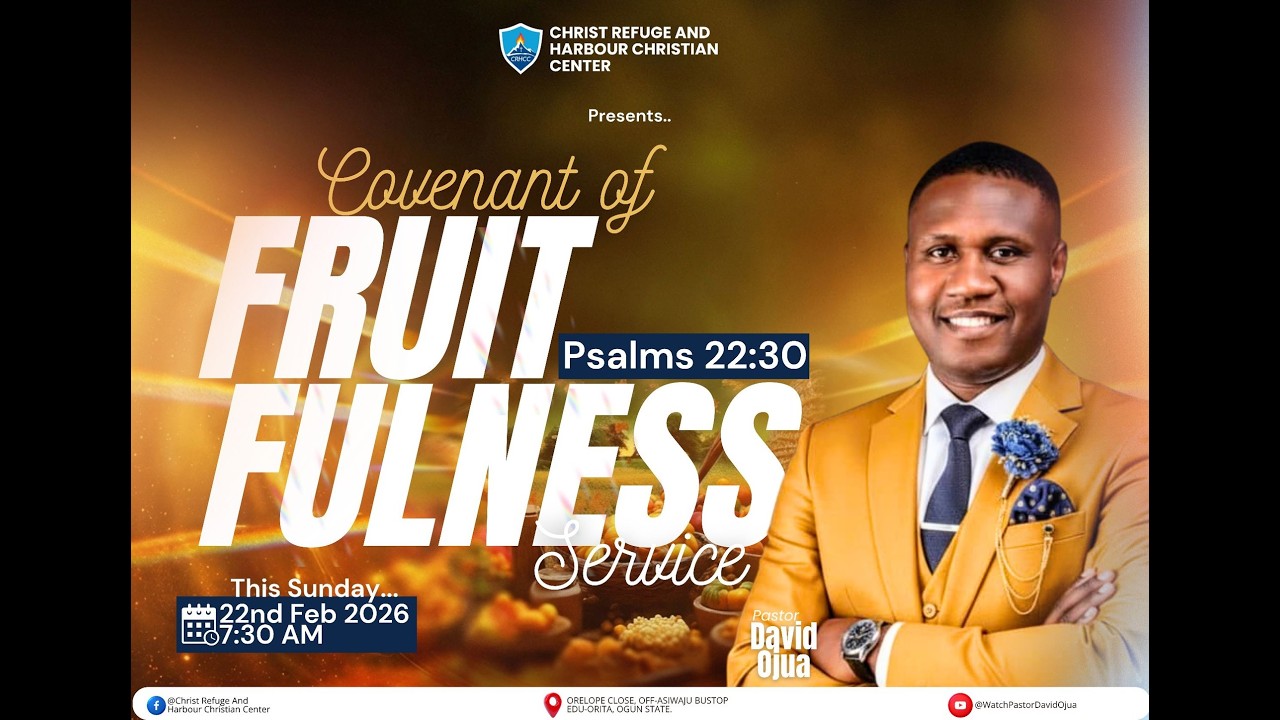 Covenant of Fruitfulness | Fullness Service | Psalm 22:30 | Pastor David Ojua