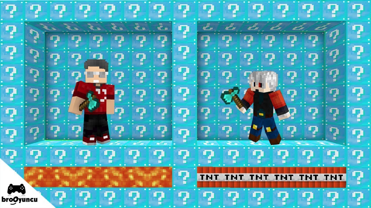 NOOB VS PRO ELMAS ODA ŞANS BLOKLARI SAVAŞI - Minecraft