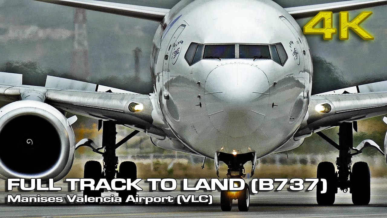 Boeing 737 800 (Full Track Landing)[4K]
