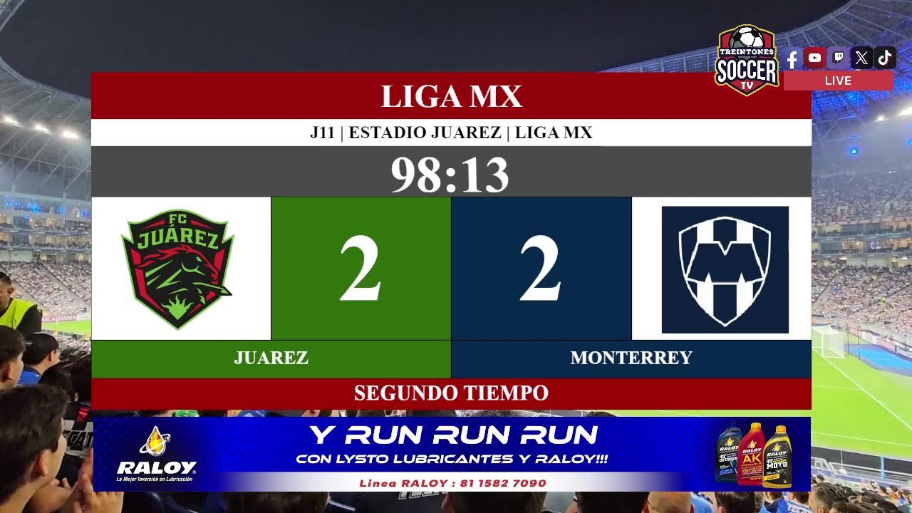 EN VIVO | JUAREZ-MONTERREYI |  TREINTONES SOCCER
