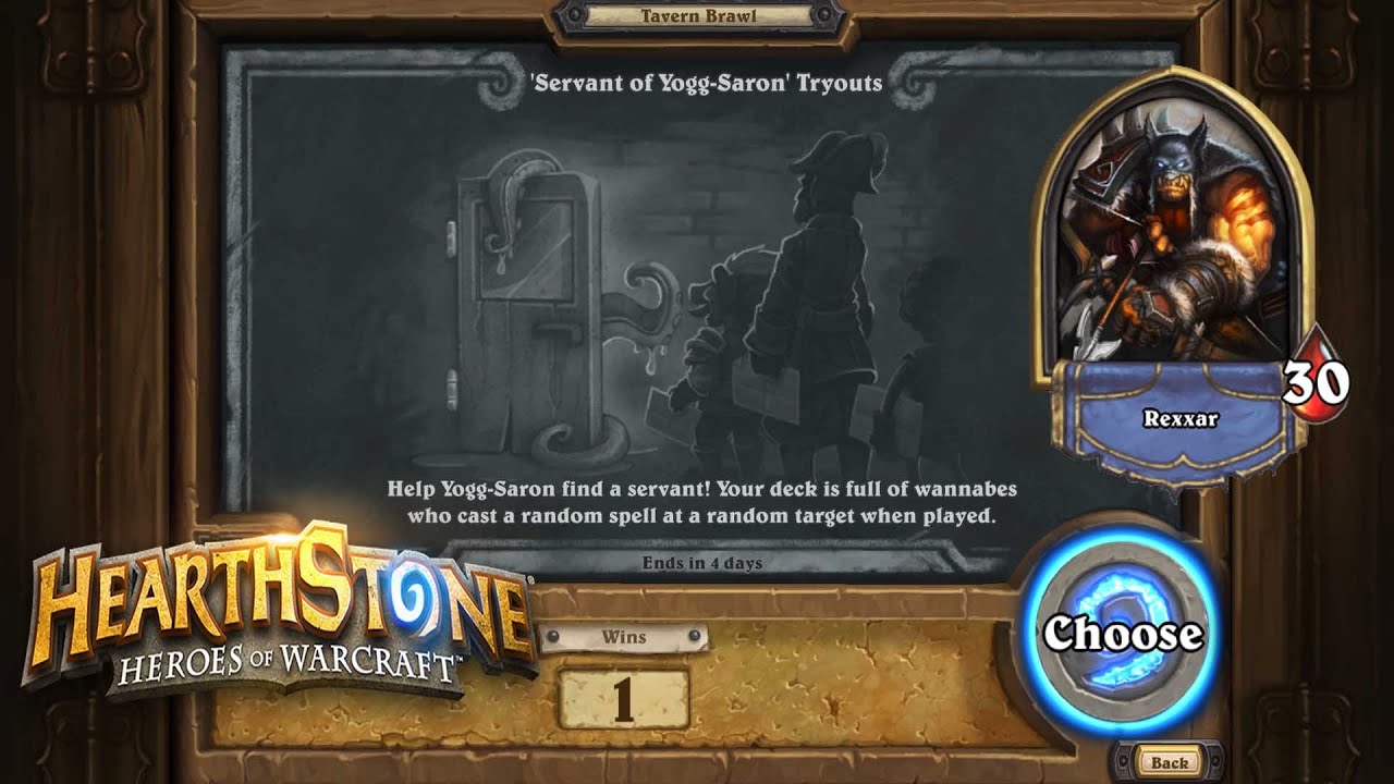 Easy Win. Hearthstone Tavern Brawl: Servant of Yogg-Saron Tyouts