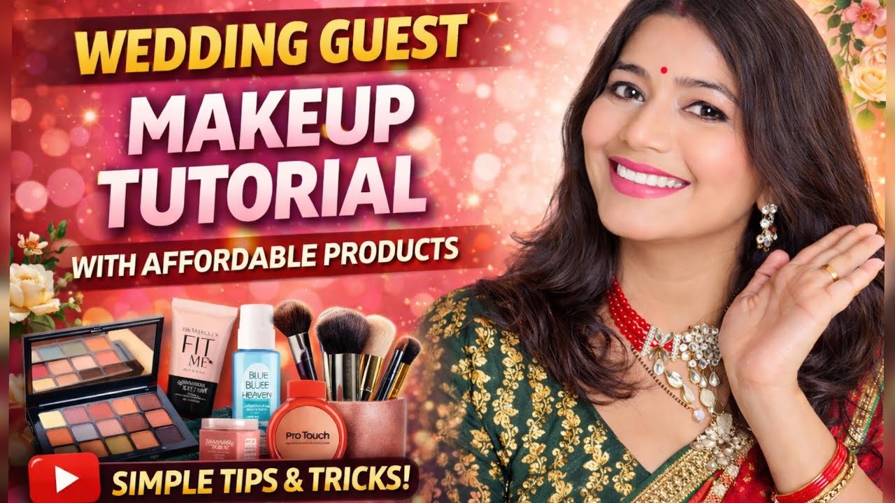 Wedding guest makeup tutorial with affordableproducts || learn makeup withme ||sunlight ||