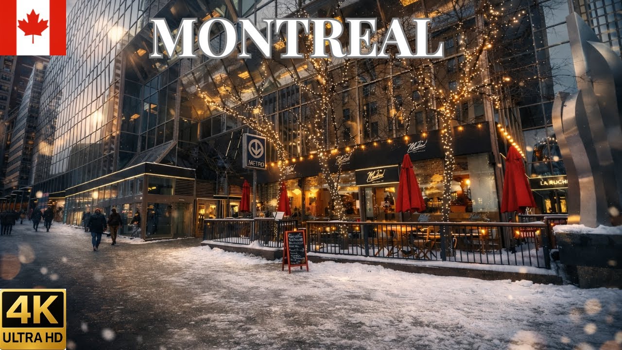 Прогулка по центру Монреаля при −19°C ❄️ | Торговый центр Les Cours Mont-Royal и аркада 🎮4K 🇨🇦